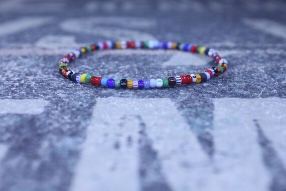 Mens Beaded Bracelet, Mens Bracelet, Minimalist jewelry, Minimalist Bracelet, Mens Jewelry, Beaded Bracelet, multicolor striped bracelet