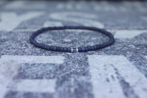 Iolite Bracelet, Mens Bracelet Iolite, Mens Gift, Mens Bracelet, Minimalist Iolite Bracelet, Beaded Bracelet, Mens Iolite Bracelet Gift
