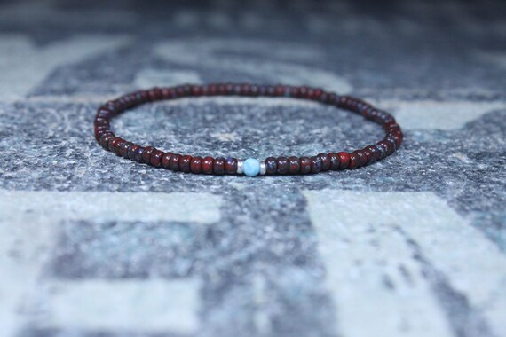 Larimar Bracelet, Mens Beaded Bracelet, Mens Jewelry, Mens Beaded bracelet, Husband Gift, Mens Gift, Boyfriend Gift, Gift for men bracelet
