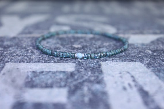 Larimar Bracelet, Mens Beaded Bracelet, Mens Jewelry, Mens Beaded bracelet, Husband Gift, Mens Gift, Boyfriend Gift, Gift for men bracelet