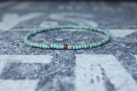 Orange Garnet Bracelet, Mens Bracelet, Mens Beaded Bracelet, Minimalist Jewelry, Men Gift, Gift Him, Beaded Bracelet, Bracelet Men, Bracelet