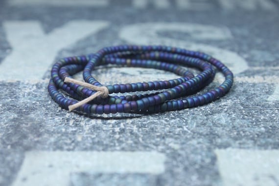 Mens Necklace, Mens Beaded Necklace, Long Necklace for Men, Metal Free Necklace without Clasp, No Clasp Necklace, Bead Necklace, Mens Gift