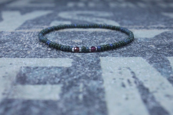 Garnet Bracelet, Mens Bracelet, Mens Beaded Bracelet, Minimalist Jewelry, Mens Gift, Gift for Him, Beaded Bracelet, Bracelet Men, Bracelet
