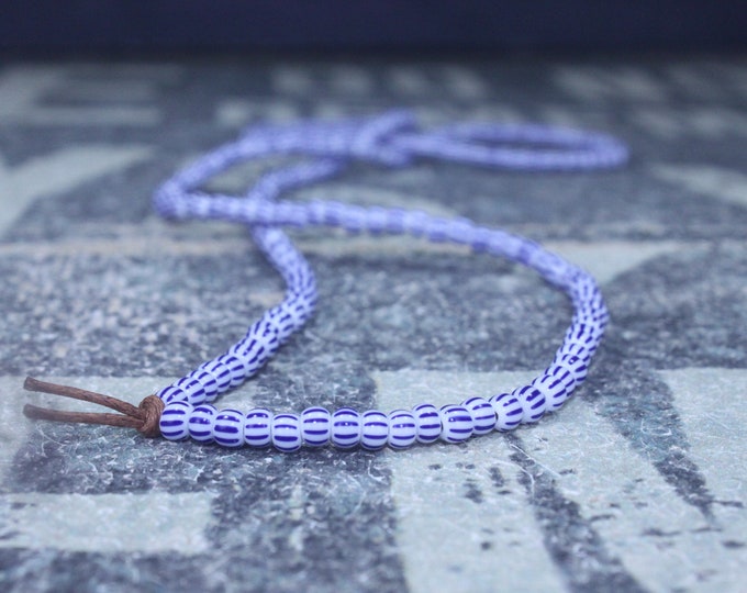 Blue Necklace Men, Mens Beaded Necklace, Long Necklace for Men, Metal Free Necklace no Clasp, No Clasp Necklace, Bead Necklace, Mens Gift