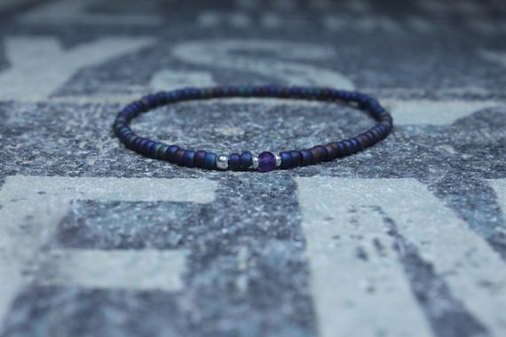 Amethyst Bracelet, Birthstone Bracelet, Gemstone Bracelet, Beaded Bracelet, gift for Men, Mens Gift, Bead Bracelet, Friendship Bracelet