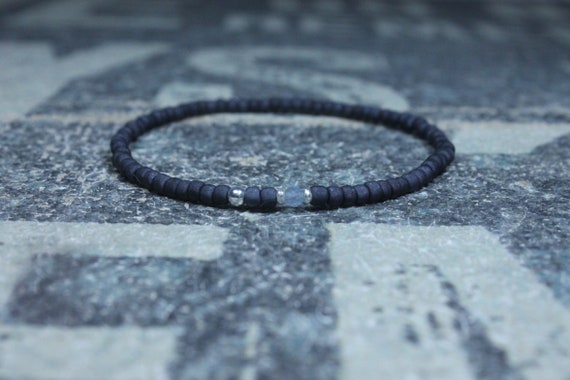 Aquamarine Bracelet, Mens Beaded Bracelet, Gemstone Bracelet, Husband Gift, Boyfriend Gift, Husband Gift, Couples Bracelet, Mens Bracelet