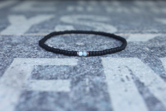 Larimar Bracelet, Mens Beaded Bracelet, Mens Jewelry, Mens Beaded bracelet, Husband Gift, Mens Gift, Boyfriend Gift, Gift for men bracelet