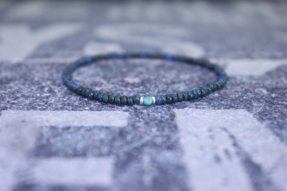 Turquoise Bracelet, Mens gifts, Gemstone bracelet, Mens Bracelet, Birthstone Bracelet, Couples Bracelet, Anniversary Gift, Beaded Bracelet
