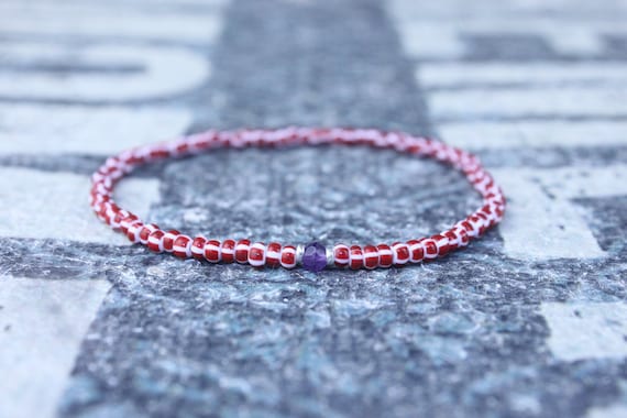 Amethyst Bracelet, Birthstone Bracelet, Gemstone Bracelet, Beaded Bracelet, gift for Men, Mens Gift, Bead Bracelet, Friendship Bracelet