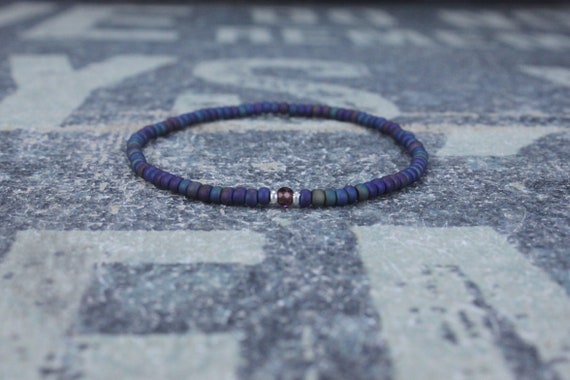 Garnet Bracelet, Mens Bracelet, Mens Beaded Bracelet, Minimalist Jewelry, Mens Gift, Gift for Him, Beaded Bracelet, Bracelet Men, Bracelet
