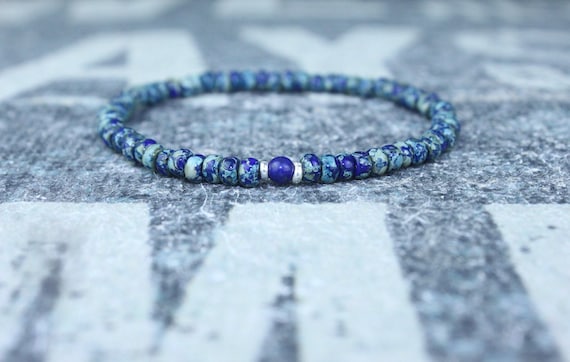 Lapis Lazuli Bracelet, Mens Lapis Lazuli Jewelry, Mens Jewelry, Mens Beaded Bracelet, Friendship Bracelet, Gift for Men, Husband Gift