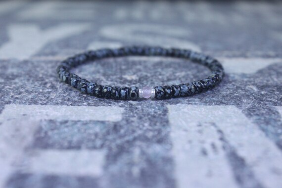 Mens rose quartz bracelet - Mens love enhancer - Healing jewelry - Sead Bead men, Mens gift for him Husband Gift , Mens Seed Bead