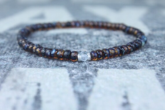 Paladin Swiss Blue Topaz - Matte Bronzite Bracelet I (6mm)