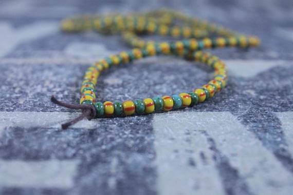 Mens Necklace, Mens Beaded Necklace, Long Necklace for Men, Metal Free Necklace without Clasp, No Clasp Necklace, Bead Necklace, Mens Gift
