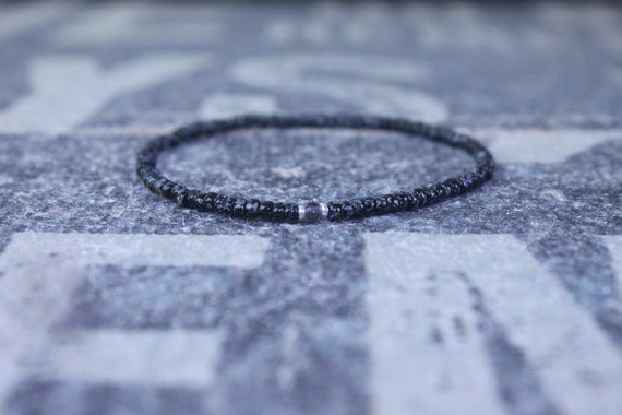 Iolite Bracelet, Mens Bracelet Iolite, Mens Gift, Mens Bracelet, Minimalist Iolite Bracelet, Beaded Bracelet, Mens Iolite Bracelet Gift