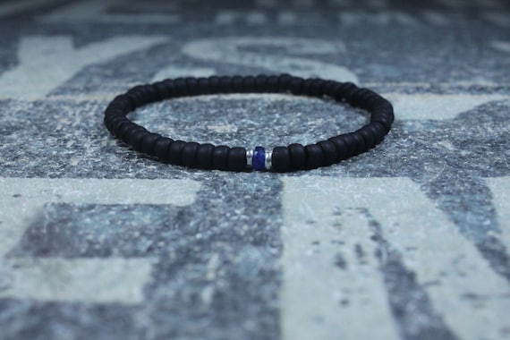 Blue Sapphire Bracelet, Mens Bracelet, Mens Jewelry, Mens Gift, September birthstone, Boyfriend gift, Husband Gift, Mens Beaded Bracelet