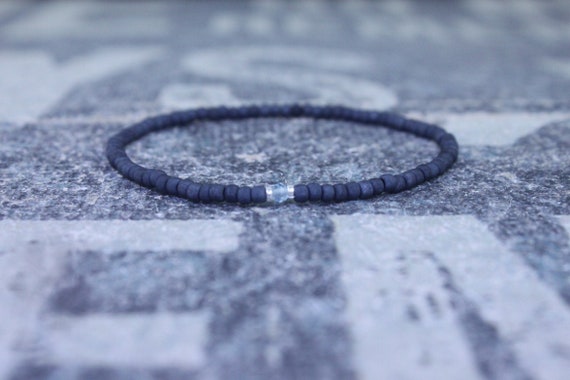 Blue Topaz Mens Bracelet, Sky Blue Topaz, Birthday Gift, Mens Birthstone, Gemstone bracelet, Minimalist Bracelet, Beaded Bracelet