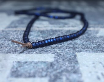 Mens Necklace, Mens Beaded Necklace, Long Necklace for Men, Metal Free Necklace without Clasp, No Clasp Necklace, Bead Necklace, Mens Gift