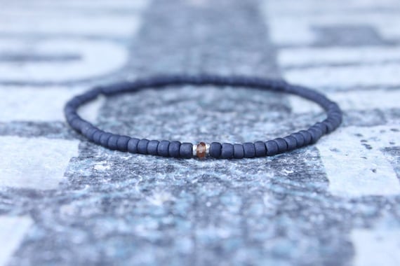 Tunduru Sapphire Bracelet, Mens Bracelet, Mens Jewelry, Mens Gift, September birthstone, Boyfriend gift, Husband Gift, Mens Beaded Bracelet