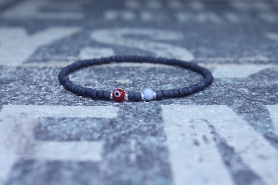 Mens Opal Bracelet, Blue Opal, Mens Jewelry, Boho Bracelet, Minimalist Bracelet, Mens Gift, Boyfriend Gift, Gift for Men