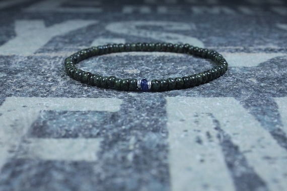 Blue Sapphire Bracelet, Mens Bracelet, Mens Jewelry, Mens Gift, September birthstone, Boyfriend gift, Husband Gift, Mens Beaded Bracelet