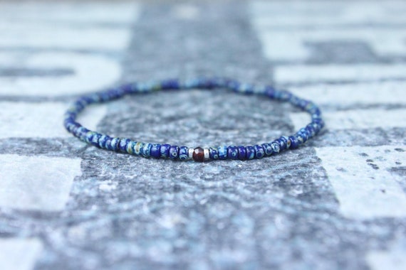 Garnet Bracelet, Mens Bracelet, Mens Beaded Bracelet, Minimalist Jewelry, Mens Gift, Gift for Him, Beaded Bracelet, Bracelet Men, Bracelet