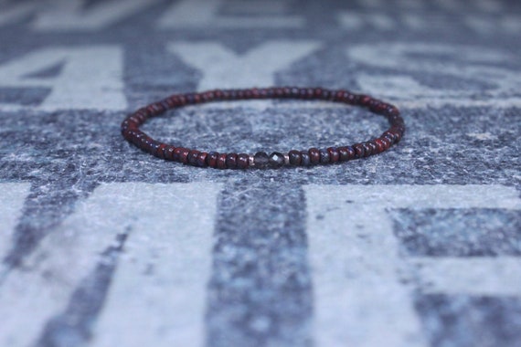 Husband Gift, Smoky Quartz Bracelet, Boyfriend Gift, Gift for Him, Beaded Bracelet, Friendship Bracelet, Mens Jewelry Minimalist Bracelet