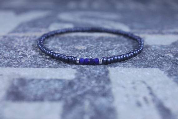 Lapis Lazuli Bracelet, Mens Lapis Lazuli Jewelry, Mens Jewelry, Mens Beaded Bracelet, Friendship Bracelet, Gift for Men, Husband Gift