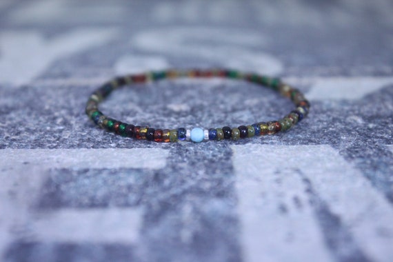 Larimar Bracelet, Mens Beaded Bracelet, Mens Jewelry, Mens Beaded bracelet, Husband Gift, Mens Gift, Boyfriend Gift, Gift for men bracelet