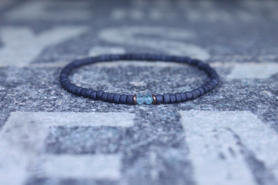 Apatite Bracelet, Birthday Gift, Mens Birthstone, Mens Gift, Mens Bracelet, Minimalist Bracelet, Beaded Bracelet, Mens Apatite Bracelet Gift