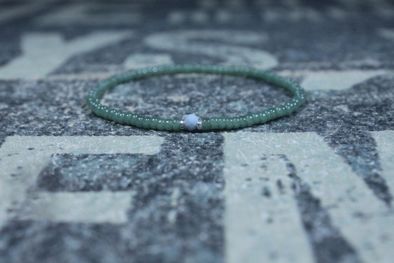 Opal Bracelet, Blue Opal, Mens Jewelry, Boho Bracelet, Minimalist Bracelet, Mens Gift, Boyfriend Gift, Gift for Men
