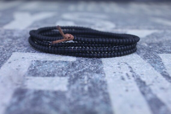 Mens Necklace, Mens Beaded Necklace, Long Necklace for Men, Metal Free Necklace without Clasp, No Clasp Necklace, Bead Necklace, Mens Gift