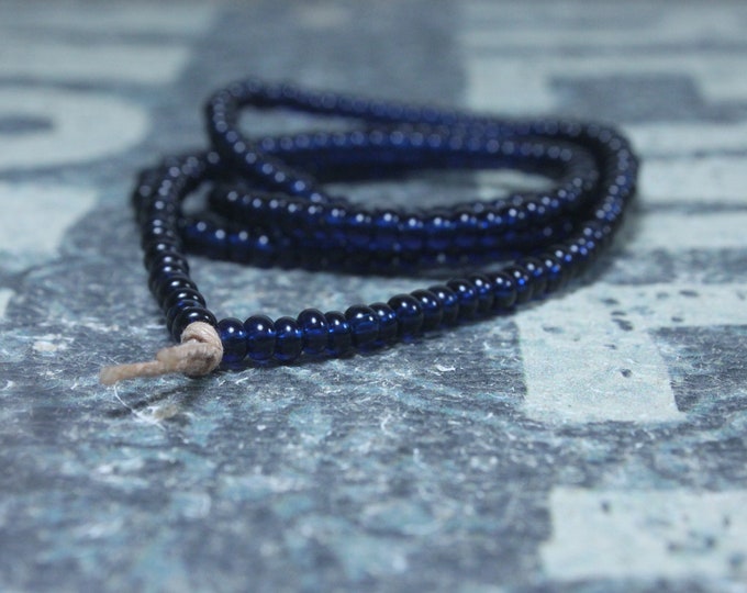 Blue Mens Necklace, Mens Beaded Necklace, Long Necklace for Men, Metal Free Necklace no Clasp, No Clasp Necklace, Bead Necklace, Mens Gift