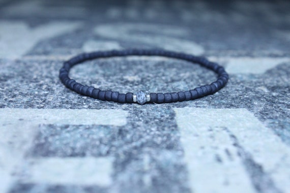 Opal Bracelet, Dendrite Opal, Mens Jewelry, Boho Bracelet, Minimalist Bracelet, Mens Gift, Boyfriend Gift, Delicate Bracelet Gift Men