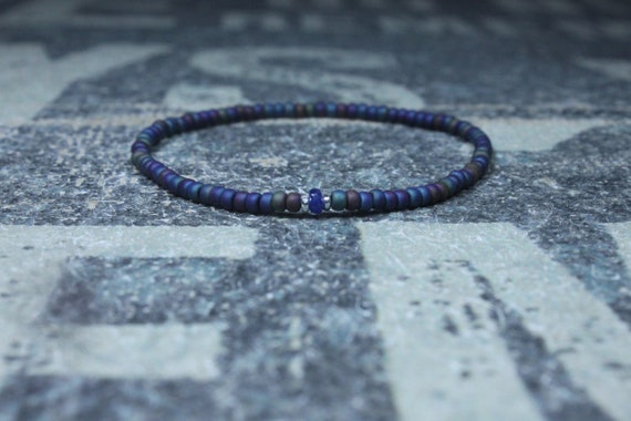 Blue Sapphire Bracelet, Mens Bracelet, Mens Jewelry, Mens Gift, September birthstone, Boyfriend gift, Husband Gift, Mens Beaded Bracelet