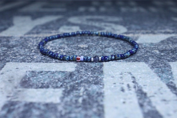 Iolite Bracelet, Mens Bracelet Iolite, Mens Gift, Mens Bracelet, Minimalist Iolite Bracelet, Beaded Bracelet, Mens Iolite Bracelet Gift