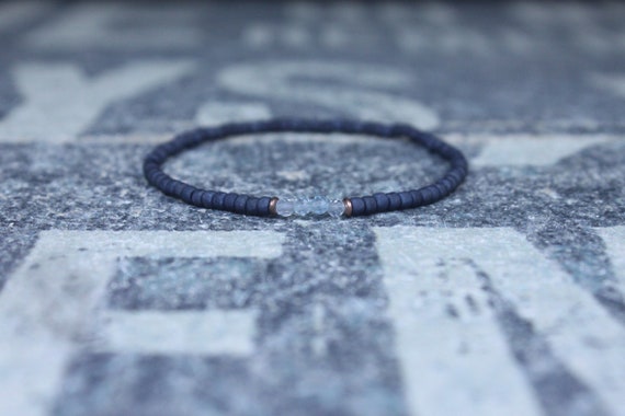 Mens Aquamarine Bracelet, Mens Beaded Bracelet, Gemstone Bracelet, Mens Gift, Gift for Men, Gift for Him, couples Bracelet, Mens Bracelet