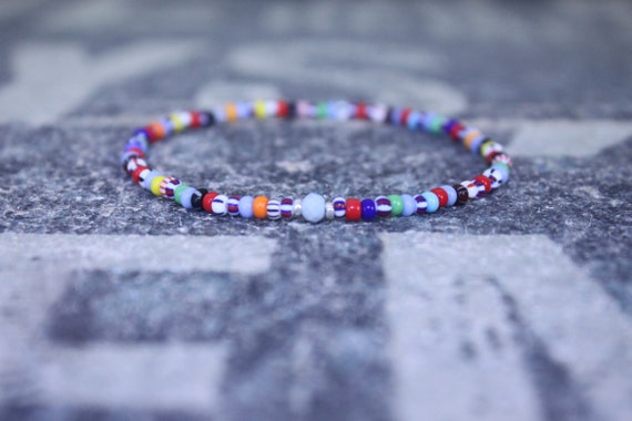 Rainbow bracelet, Opal Bracelet, Blue Opal, Mens Jewelry, Boho Bracelet, Minimalist Bracelet, Mens Gift, Boyfriend Gift, Gift for Men