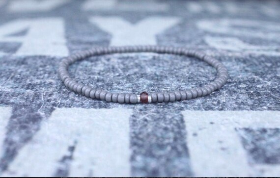 Garnet Bracelet, Mens Bracelet, Mens Beaded Bracelet, Minimalist Jewelry, Mens Gift, Gift for Him, Beaded Bracelet, Bracelet Men, Bracelet