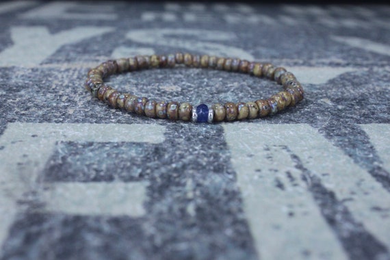 Sapphire Bracelet for men, Mens Bracelet, Mens Jewelry, Mens Gift, September birthstone, Boyfriend gift, Husband Gift, Mens Beaded Bracelet