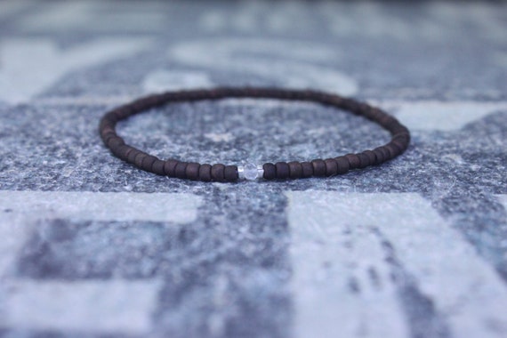Mens rose quartz bracelet - Mens love enhancer - Healing jewelry - Sead Bead men, Mens gift for him Husband Gift , Mens Seed Bead
