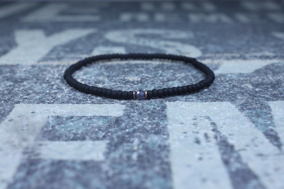 Iolite Bracelet, Mens Bracelet Iolite, Mens Gift, Mens Bracelet, Minimalist Iolite Bracelet, Beaded Bracelet, Mens Iolite Bracelet Gift