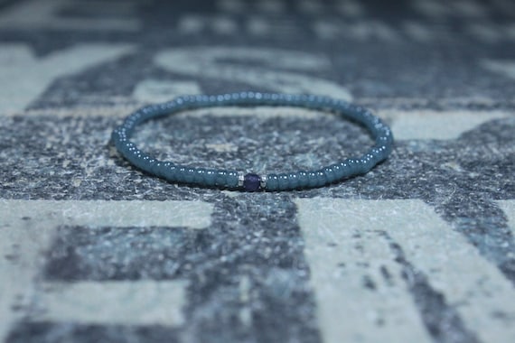 Iolite Bracelet, Mens Bracelet Iolite, Mens Gift, Mens Bracelet, Minimalist Iolite Bracelet, Beaded Bracelet, Mens Iolite Bracelet Gift