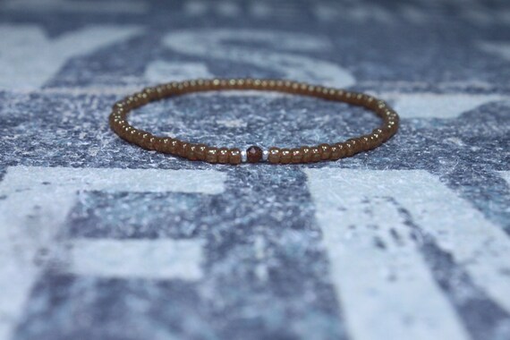 Orange Garnet Bracelet, Mens Bracelet, Mens Beaded Bracelet, Minimalist Jewelry, Men Gift, Gift Him, Beaded Bracelet, Bracelet Men, Bracelet