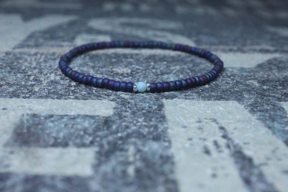 Larimar Bracelet, Mens Beaded Bracelet, Mens Jewelry, Mens Beaded bracelet, Husband Gift, Mens Gift, Boyfriend Gift, Gift for men bracelet