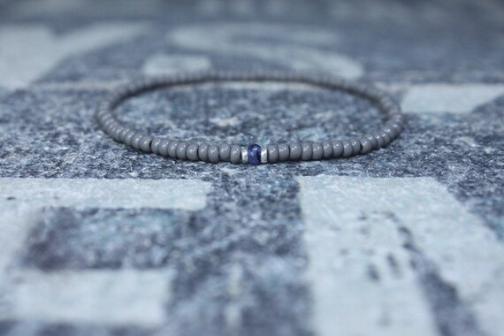 Blue Sapphire Bracelet, Mens Bracelet, Mens Jewelry, Mens Gift, September birthstone, Boyfriend gift, Husband Gift, Mens Beaded Bracelet