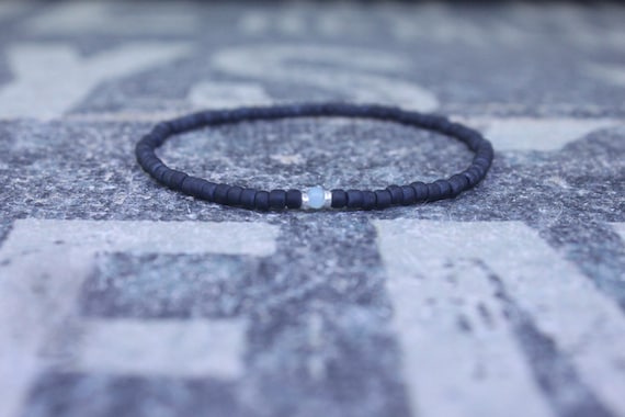 Opal Bracelet, Peruvian Blue Opal, Mens Jewelry, Boho Bracelet, Minimalist Bracelet, Mens Gift, Boyfriend Gift, Gift for Men