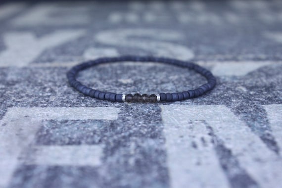 Husband Gift, Smoky Quartz Bracelet, Boyfriend Gift, Gift for Him, Beaded Bracelet, Friendship Bracelet, Mens Jewelry Minimalist Bracelet