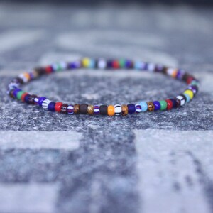 Mens Multicolor beaded bracelet men, Mens Beaded Bracelet, Mens Minimalist Bracelet, Mens Jewelry, Beaded Bracelet, striped bracelet image 4