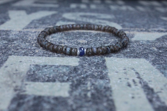 Sapphire Bracelet for men, Mens Bracelet, Mens Jewelry, Mens Gift, September birthstone, Boyfriend gift, Husband Gift, Mens Beaded Bracelet